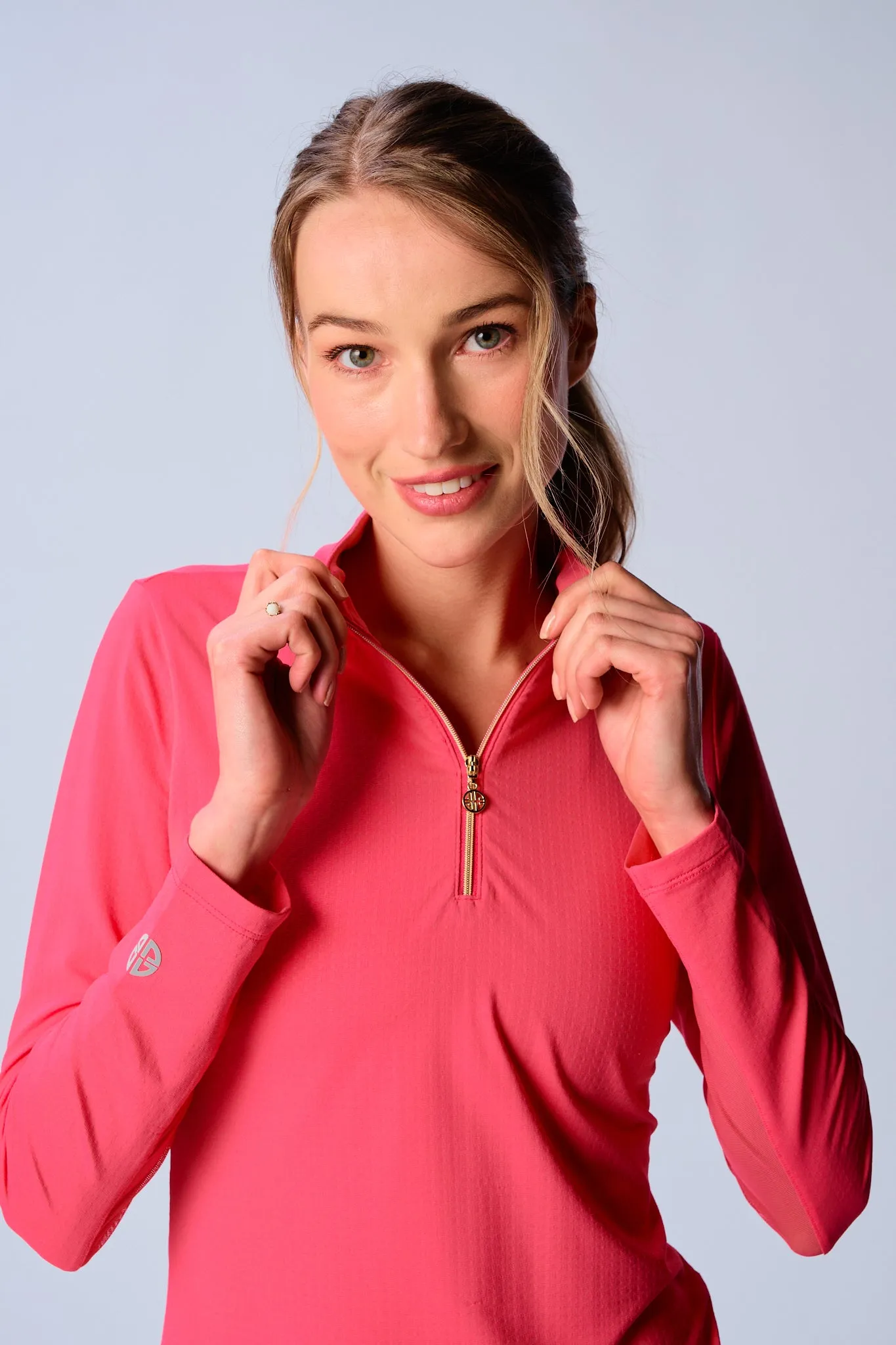 Quarter Zip Sun Protection Top In Various Colors