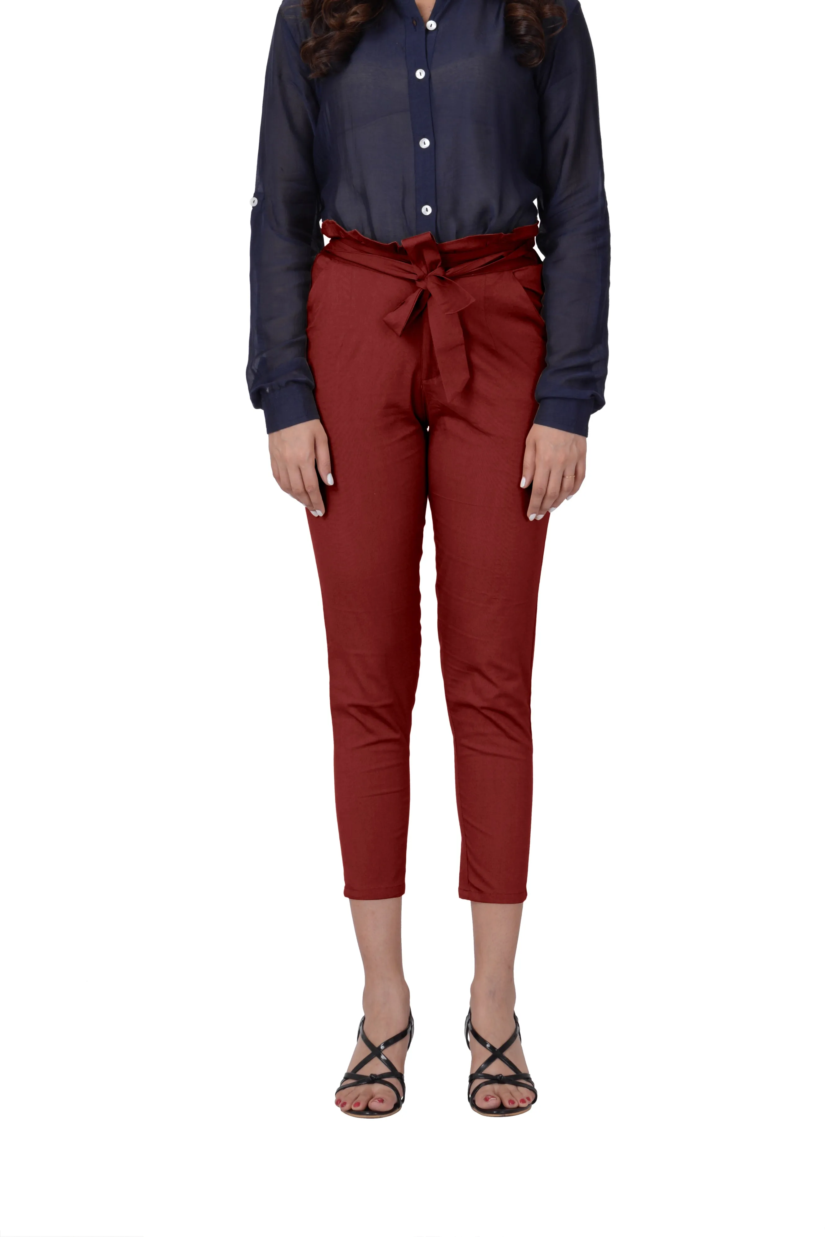 Ruffle Pants (Maroon)