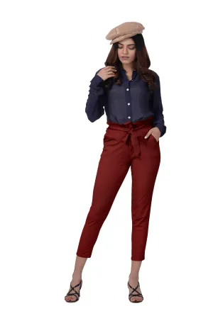 Ruffle Pants (Maroon)