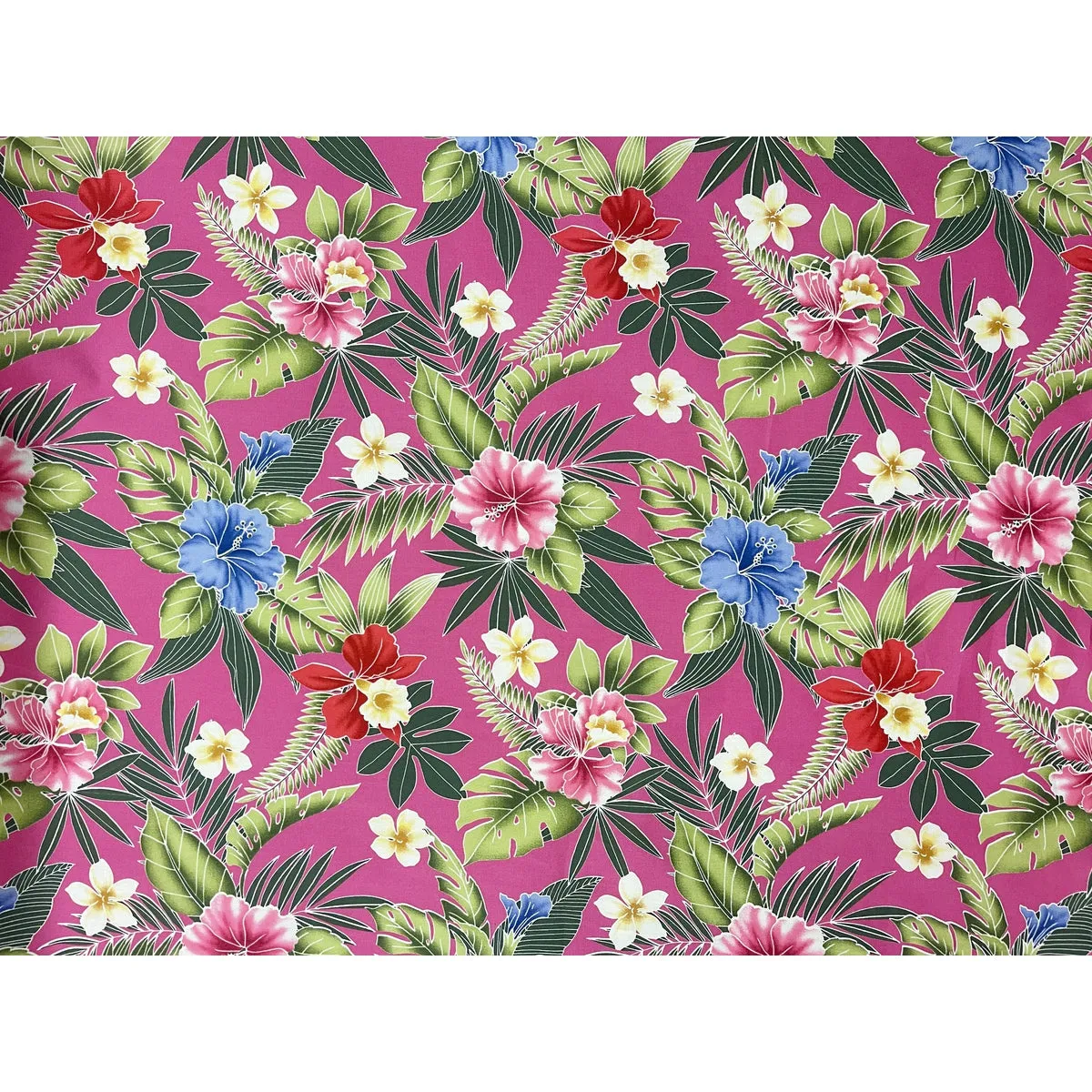 Small Hibiscus Print Cotton Hawaiian Fabric | Pink