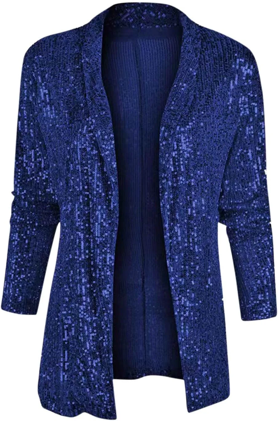 Sparkly Sequin Blazer Women Casual Long Sleeve Glitter Party Shiny Lapel Coat Lightweight Open Front Dress Suit Jacket