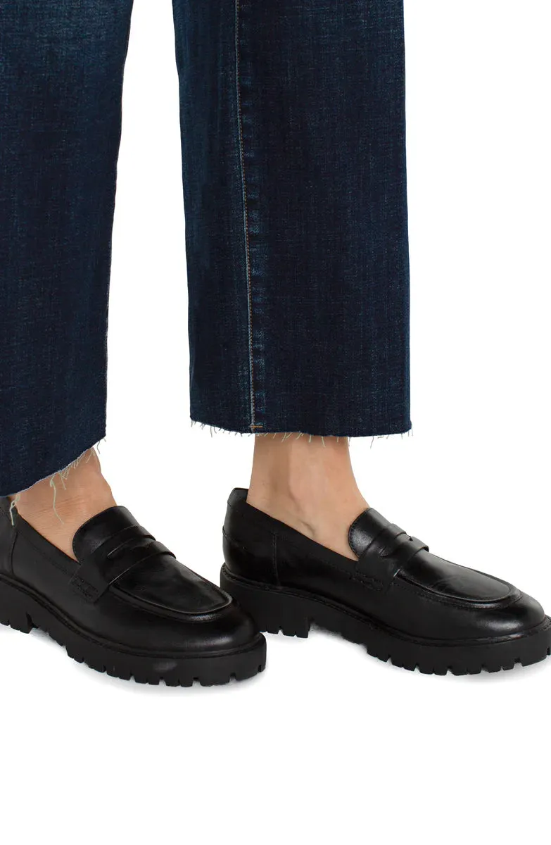 Stride High Rise Wide Leg Crop Raw Hem Jeans