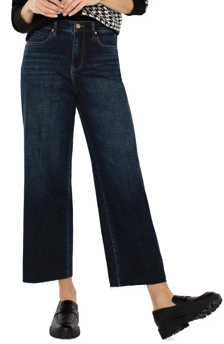 Stride High Rise Wide Leg Crop Raw Hem Jeans