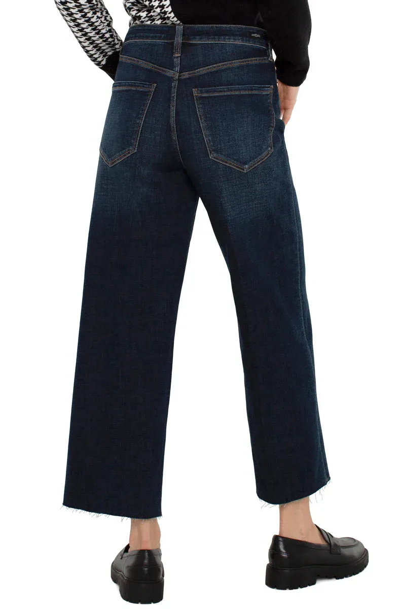 Stride High Rise Wide Leg Crop Raw Hem Jeans