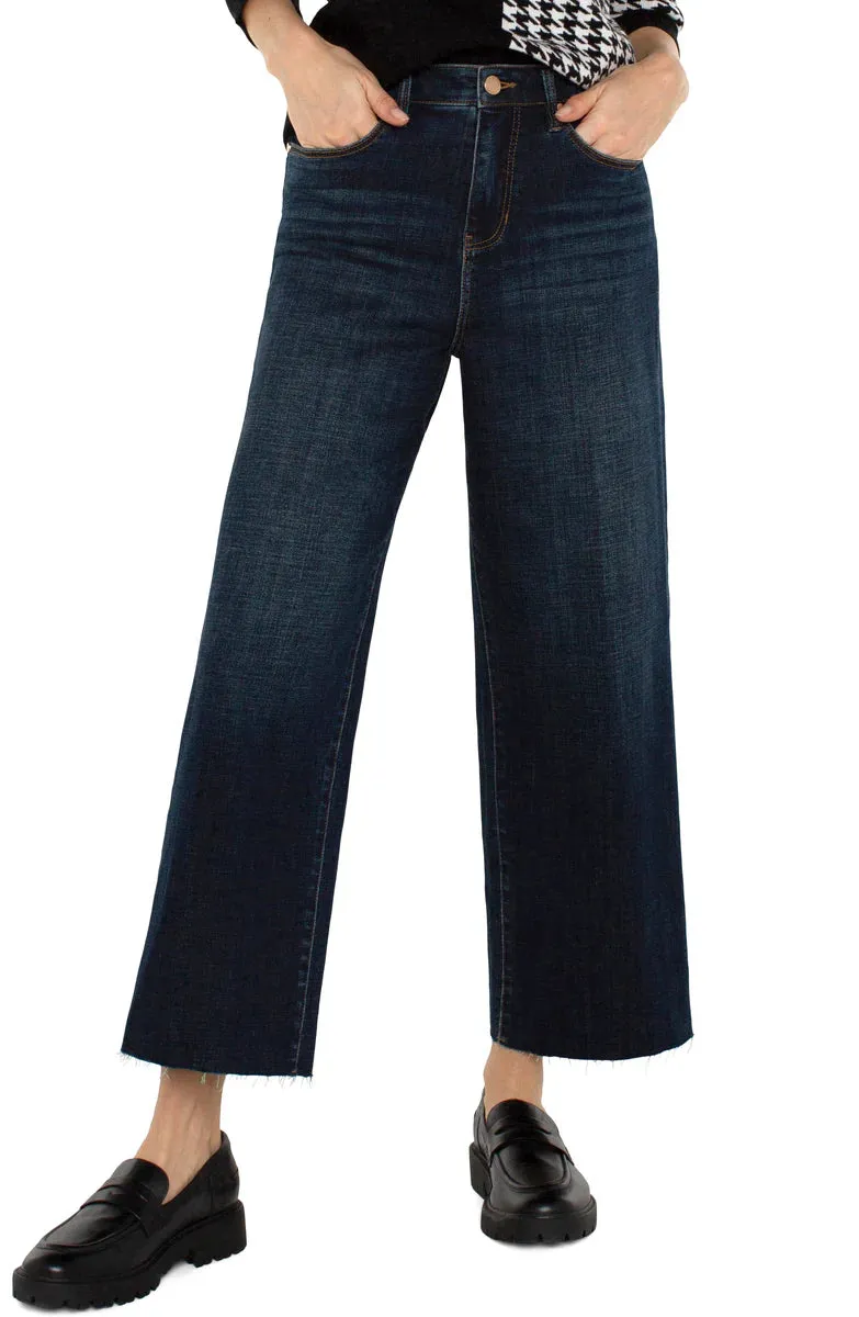 Stride High Rise Wide Leg Crop Raw Hem Jeans
