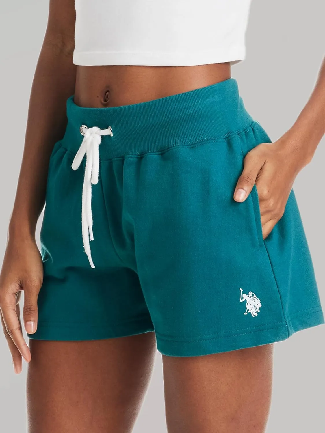 U.S. Polo Assn. Womens Sweat Shorts with Pockets - French Terry Pajama Lounge Shorts for Women