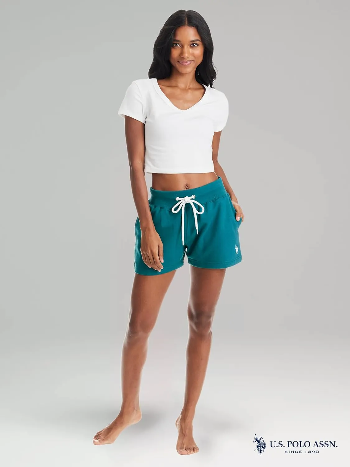 U.S. Polo Assn. Womens Sweat Shorts with Pockets - French Terry Pajama Lounge Shorts for Women