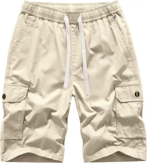VtuAOL Women's Cargo Shorts Elastic Waist Comfy Cotton Loose Fit Shorts