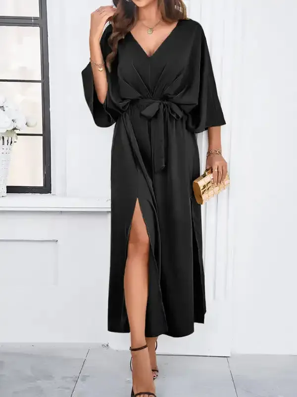 Women’s New Model Elegant V-neck Loose Dress