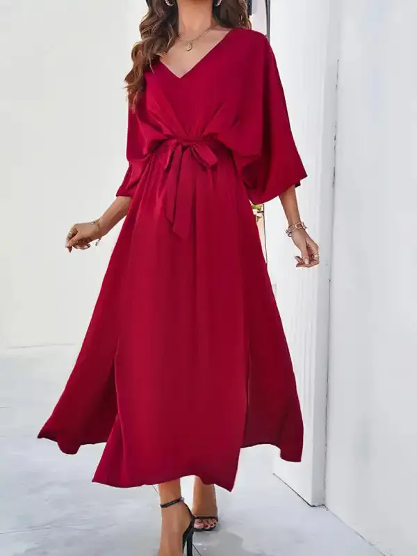 Women’s New Model Elegant V-neck Loose Dress