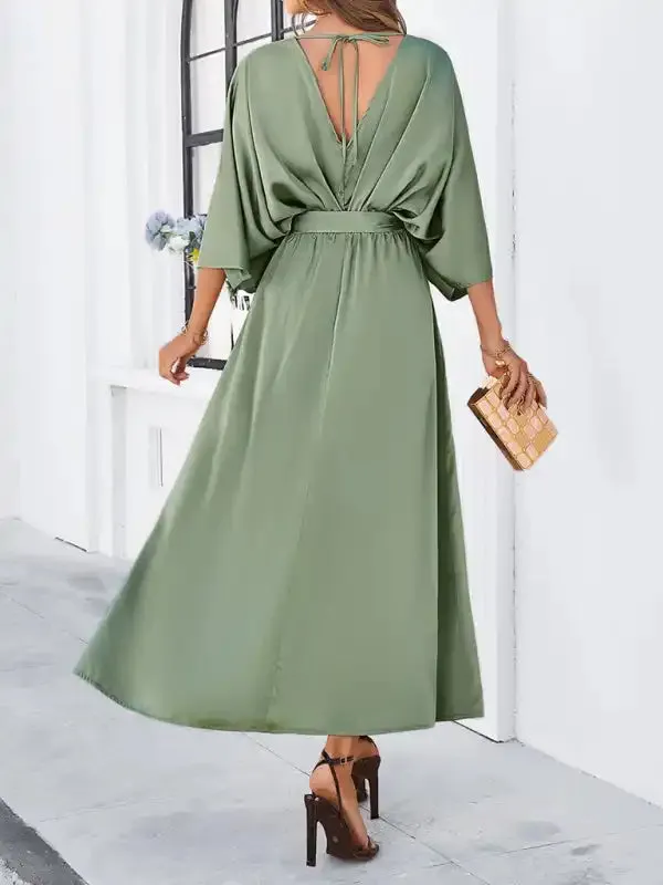 Women’s New Model Elegant V-neck Loose Dress