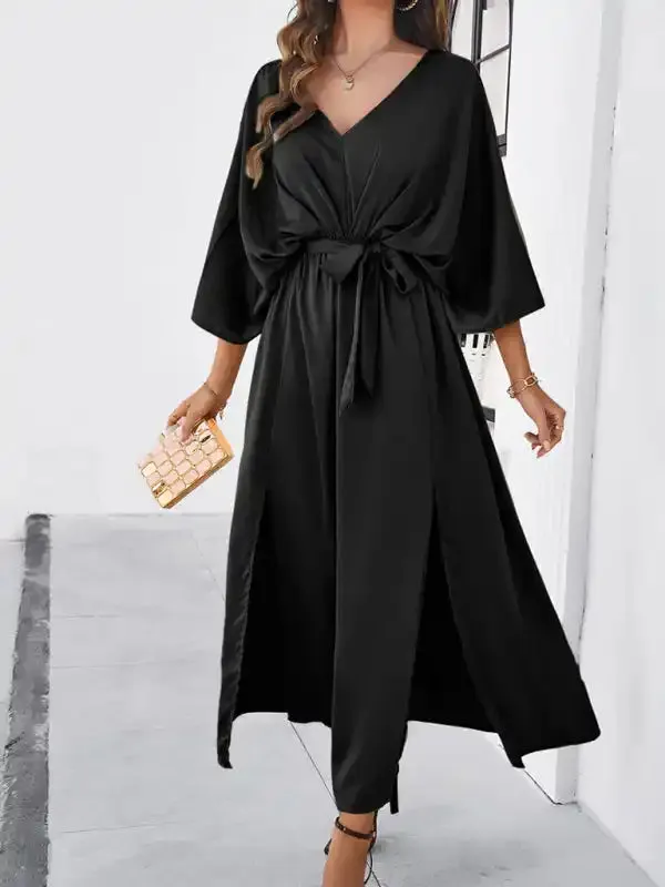 Women’s New Model Elegant V-neck Loose Dress