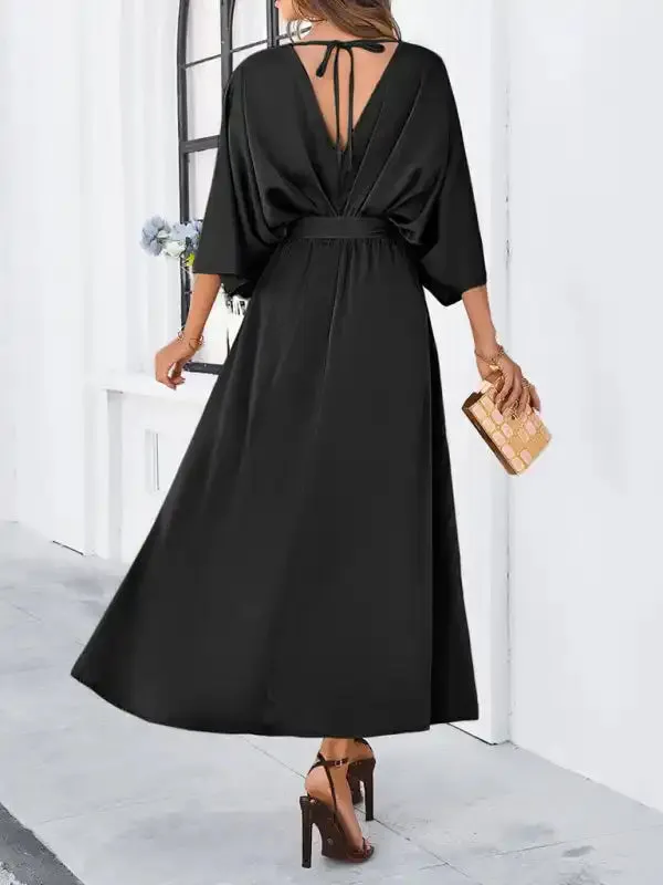 Women’s New Model Elegant V-neck Loose Dress