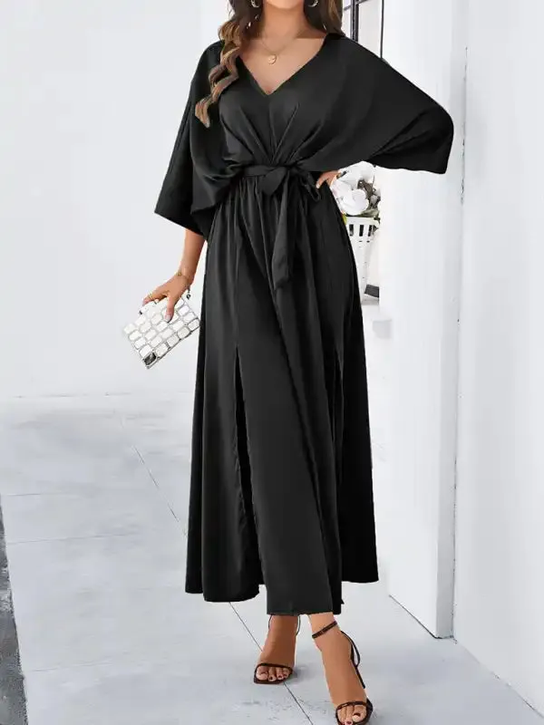 Women’s New Model Elegant V-neck Loose Dress