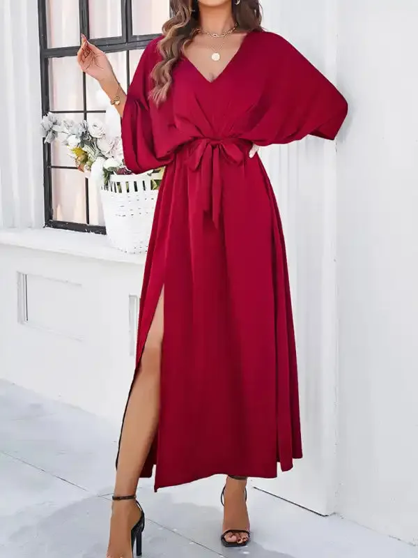 Women’s New Model Elegant V-neck Loose Dress