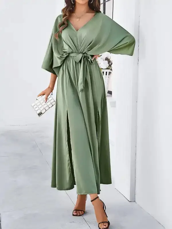 Women’s New Model Elegant V-neck Loose Dress