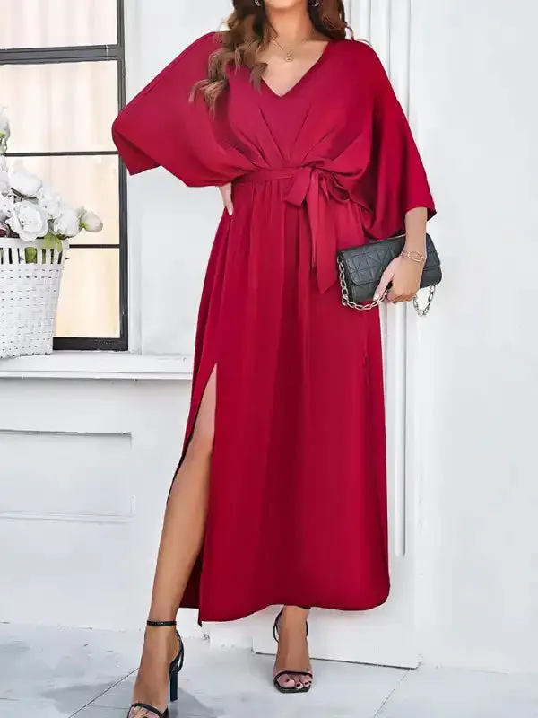 Women’s New Model Elegant V-neck Loose Dress