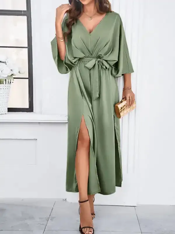 Women’s New Model Elegant V-neck Loose Dress