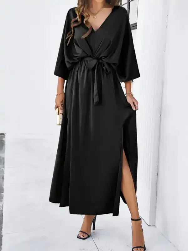 Women’s New Model Elegant V-neck Loose Dress