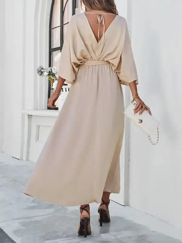 Women’s New Model Elegant V-neck Loose Dress
