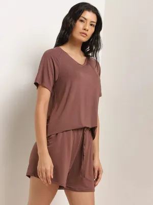 Wunderlove Dark Brown High-Rise Shorts